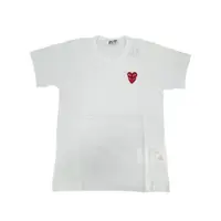 在飛比找momo購物網優惠-【川久保玲】CDG 女款 紅色雙疊愛心刺繡logo短袖T恤(