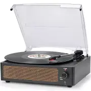 Vintage Style Bluetooth Turntable with Built-In Speaker Three Speed Options