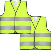 Firtink 2 Pieces Hi Vis Vests for Kids,Kids High Visibility Reflective Vest,High Vis Vests,Hi Vis Safety Vests,High Vis Jacket with Reflective Strips for Kids Outdoor