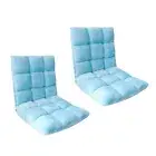 2x Floor Recliner Lounge Sofa Couch Folding Adjustable Chair Cushion Light Blue