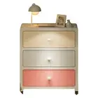 Multi-layer Thickened Storage Cabinet 35 Side Wide Macaroon [Three Layers