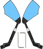 Retractable Bike Handlebar Rear View Mirrors 2 Pack - 360 ° Adjustable Flat Rotation Anti-Glare Glass Lens Bicycle Rearview Mirror, For the Bicycle Ebike Scooter 21-24mm Handlebar