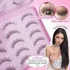 Wispy Manga Lashes Clear Band Faux Mink Lashes 20 Pairs Cosplay Lashes