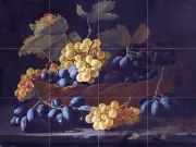 Art GRAPES BASKET Roman School Ceramic Mural Backsplash Bath Tile #2407