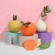 8 Pcs Geometric Cube Photo Props Set Cake Dessert Background 3d Shapes Blocks