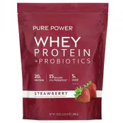 Dr. Mercola, Pure Power, Whey Protein + Probiotics, Strawberry, 1 lb 15 oz (880 g)