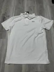 Under Armour 1377346 Boys White UPF50 Performance Polo T-Shirt Size Youth XL