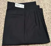 City Streets Pants Mens 38x30 Black Polyester Wool Blend Slacks NEW See Descrip.