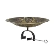 ACHLA Three Hares Birdbath/Over Rail Bracket, Antique/Black - BB-18-OR2