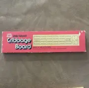 Vintage Whitman Solid Wood Cribbage Board Model 4230 - Metal Pegs & Instructions