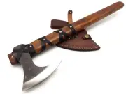 CARBON STEEL CUSTOM HANDMADE HUNTING TOMAHAWK HATCHET AXE MONTANA WOOD