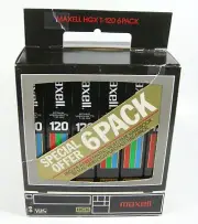 6 Pack Maxell HGXT-120 Video Cassette Tapes New Sealed NOS HGXT120