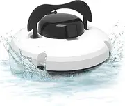 Cordless Pool Robot Underwater Vacuum Cleaners,Automatic Pool Vacuum Cleaner,Lasts 120 Mins and 100㎡,15° Climbing Slope,IPX8 Waterproof,Self-Parking,for Pools(White)