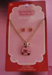 strawberry shortcake necklace And Earrings