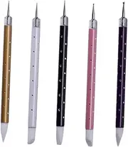 DECORNIJIA Nail Art Detail Paint Pen Engraving Embossing Tool for DIY Nail Designs Ultra Thin Brush for Fine Lines and Patterns Durable Glue Metal Construction Assorted Colors for Home or