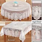 Vintage Angel Lace Tablecloth Rectangle Round Table Cloth Cover Christmas Decor