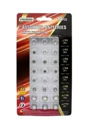24 Pcs Assorted Button Cell Watch Batteries AG 1 3 4 5 12 13 Sealed Remote
