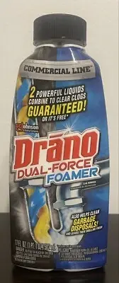 Drano Dual-Force Foamer, Drain Clog Remover, Commercial Line, 17 oz