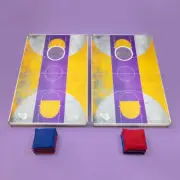 CORNHOLE TOSS - Basketball Court Design Pair of Game Boards Party Game Bean Bag