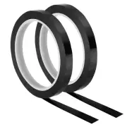 2Pcs PU Tennis Racket Badminton Grip Finishing Tapes 55 Yards 0.4 in, Black