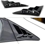 TKREENO for Honda 10th Gen Civic 2016-2021 Rear Side Window Louver Decorate Cover Rear Air Vent Window Louvers Blinds Covers Auto Accessories (10th Gen Civic Hatchback, Bright Black)