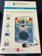Singing Machine SML625BTW Bluetooth Karaoke System LED Disco Light Show - White