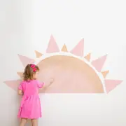 Watercolour Pink Half Sun Removable Wall Sticker