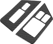 Yurefax for Nissan, GTR R35 2009-2015 Carbon Fiber Window Switch Sticker Button Frame Cover Trim Interior Decoration Black RHD Auto Window Switch Decoration