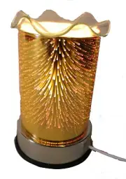 Chic Design Fireworks, 8' Touch, Corded Aroma Lamp, Gold & Silver Oil Warmer