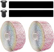 Cycling Tape for Handlebars - Super Soft Handlebar Tape for Road Bike - Non-Slip Handle Wrap with End Plugs Adhesive Cycle Accessories for Travel, Biking & Riding