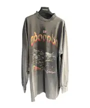 Balenciaga Tbilisi Long-Sleeved Large Fit T-Shirt 1,4 Black