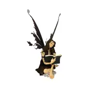 Zemeno Night faery Collectible Fairy Figurine With Book & Wings - Enchanting Hom