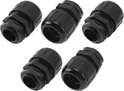 X AUTOHAUX 18mm / PG11 Cable Glands 15.8mm / 0.62" Waterproof Bellows Straight Connector PA6 Nylon Black 5 Pcs