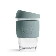 JOCO Reusable Glass Coffee Cup 6oz Bluestone