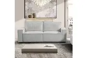 Reno 3 Seater Sofa | Beige Colour Fabric Upholstery | Wooden Structure | Knock Down Feature in Back & Arms