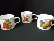 PORTMEIRION POMONA FRUIT 3” DRUM SOUP CUPS/MUGS - Current Apple Cherry