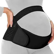 motherly Belly Supporting Maternity Belt for Pregnancy Back Support & Pain Relief, Black_IN, XL