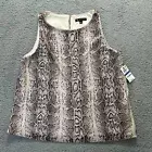 INC Blouse Womens XL Pale Mauve Sequin Snake Embossed Sleeveless Tank Top Lined