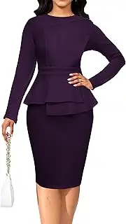 [Yiershu] Women's Bodycon Pencil Dress Vintage Teacher Office Modest Business Wear to Work Sheath Suiting Dresses