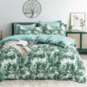 3D Green Leaves 116 Bed Pillowcases Quilt King Size