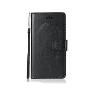 2 Pcs Wind Chime Owl Embossing Pattern Horizontal Flip Leather Case for Google Pixel 3, with Holder & Card Slots & Wallet (Black)