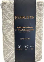 NWT Pendleton 100% Cotton Flannel STANDARD SIZE Aztec 2Pc Pillowcases Set