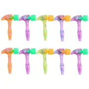10Pack Clear Plastic Hammer Luminouse Hammer Toy Tap Light Up Hammer Toy Gifts