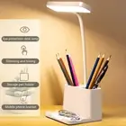LED Desk Lamp Bedside Table Lamp Rechargeable Desk Lamp with Pen Holder Stsul