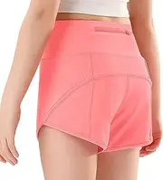 [RISSCAN] Girls Athletic Running Shorts Teen Girls with Back Zip Pocket Workout Quick Dry Lightweight Active Short for Kids
