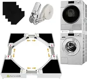 Washer Dryer Stacking Kit, Universal Stacking kit for Washer and Dryer, 29" 28" 27" 26" 25" 24" inch Adjustable Stackable Washing Machine Kit with Ratchet Strap