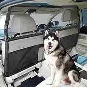 Feestars 50" Dog Barrier for Truck Car, Pet Net Barrier for Car, SUV Dog Barrier for Cargo Area, Back Seat Car Gate with See Through Net Mesh