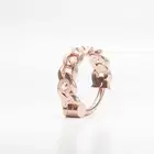 14K Rose Gold Diamond Chain Nose Ring with Clicker Closure, Cartilage Piercings