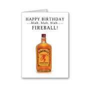 Fireball Birthday Card, Funny Card, 21st Birthday, Fireball Shots, 30th Birthday