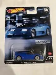 Hot Wheels Premium Car Culture Exotic Envy '94 Bugatti EB110 Blue Sealed New.